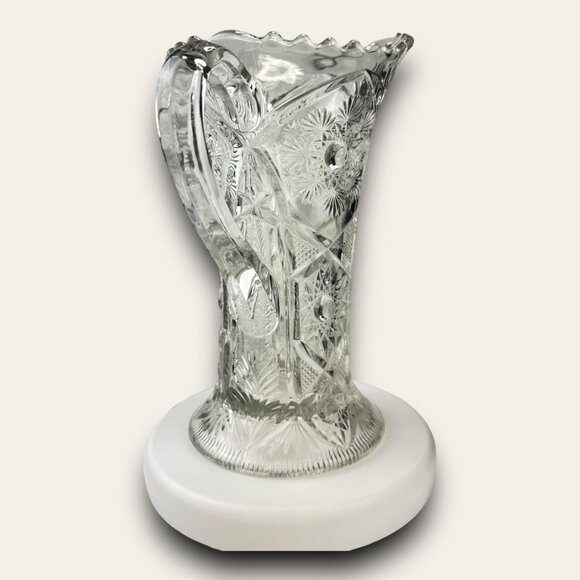 Cambridge Snowflake & Sunburst Clear Crystal Pitcher EVC No Chips EAPG - Picture 4 of 14